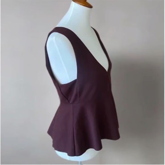 NWT Urban Outfitters Maroon / Wine Deep V Tank - Picture 3 of 8